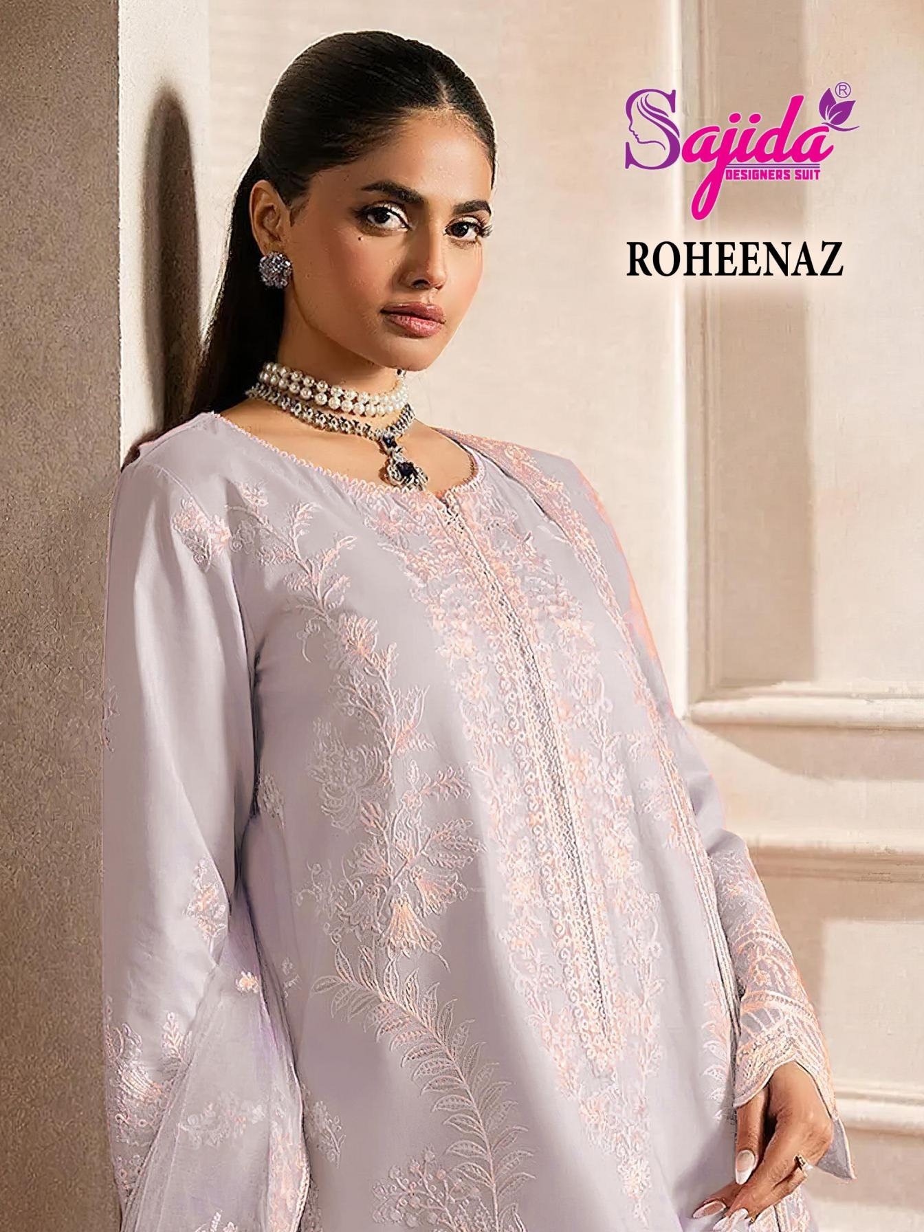 sajida designer roheenaz series 1114 A to D georgette wholesale suit 