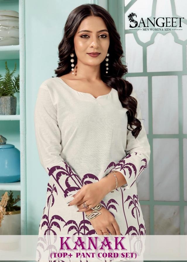sangeet kanak series 1001-1006 linen cotton readymade classic co-ord sets