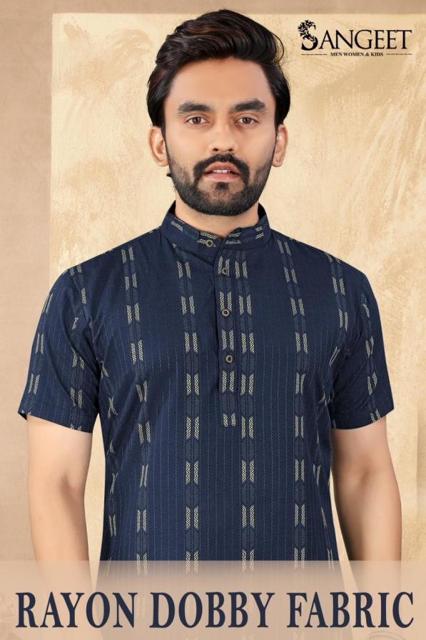 sangeet rayon dobby series 1001-1004 half sleeves big size mens kurta online