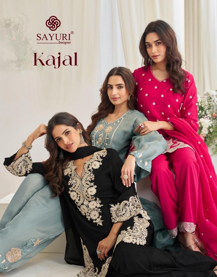 sayuri designer kajal chinon silk wholesale readymade suit in surat