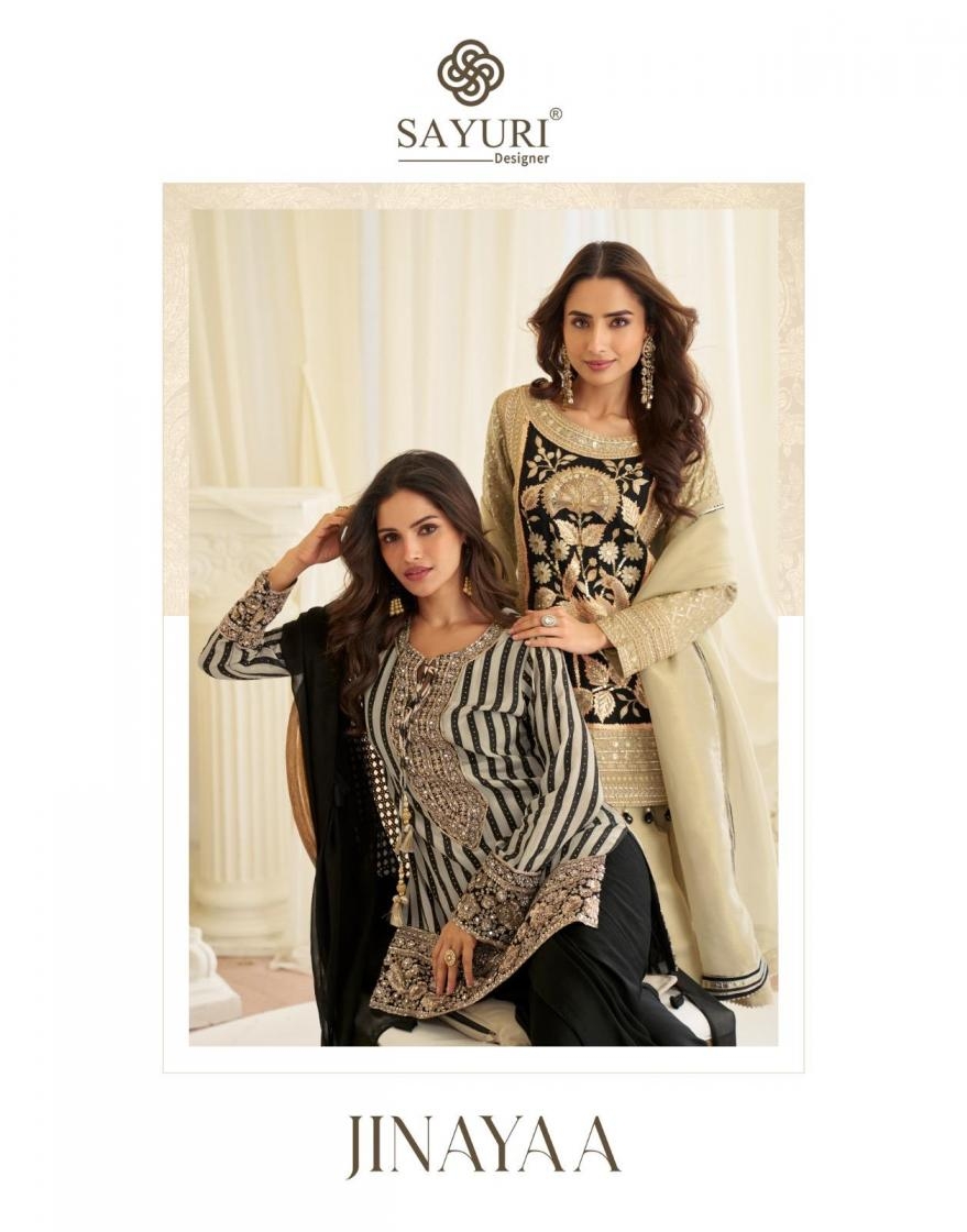 sayuri jinayaa series 10166-10171 natural crep silk wholesale suit in surat