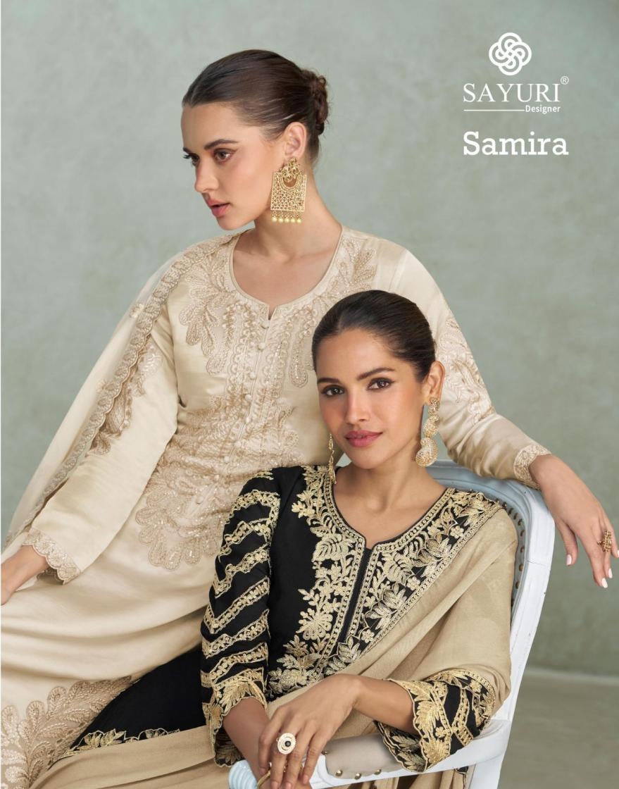 sayuri samira series 5816-5817 REAL PREMIUM CHINON SILK wholesale suit
