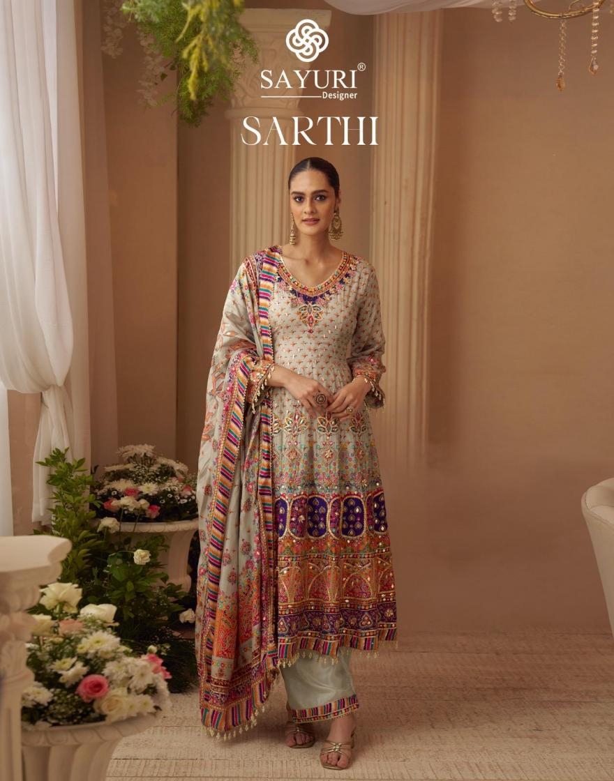 sayuri sarthi series 10255-10257 natural crep silk wholesale suit 