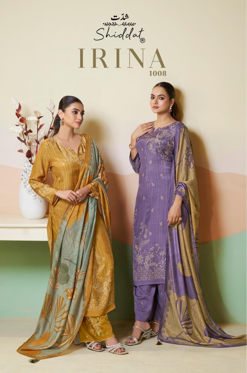 shiddat irina 1008 Digital printed muslin wholesale suit in surat