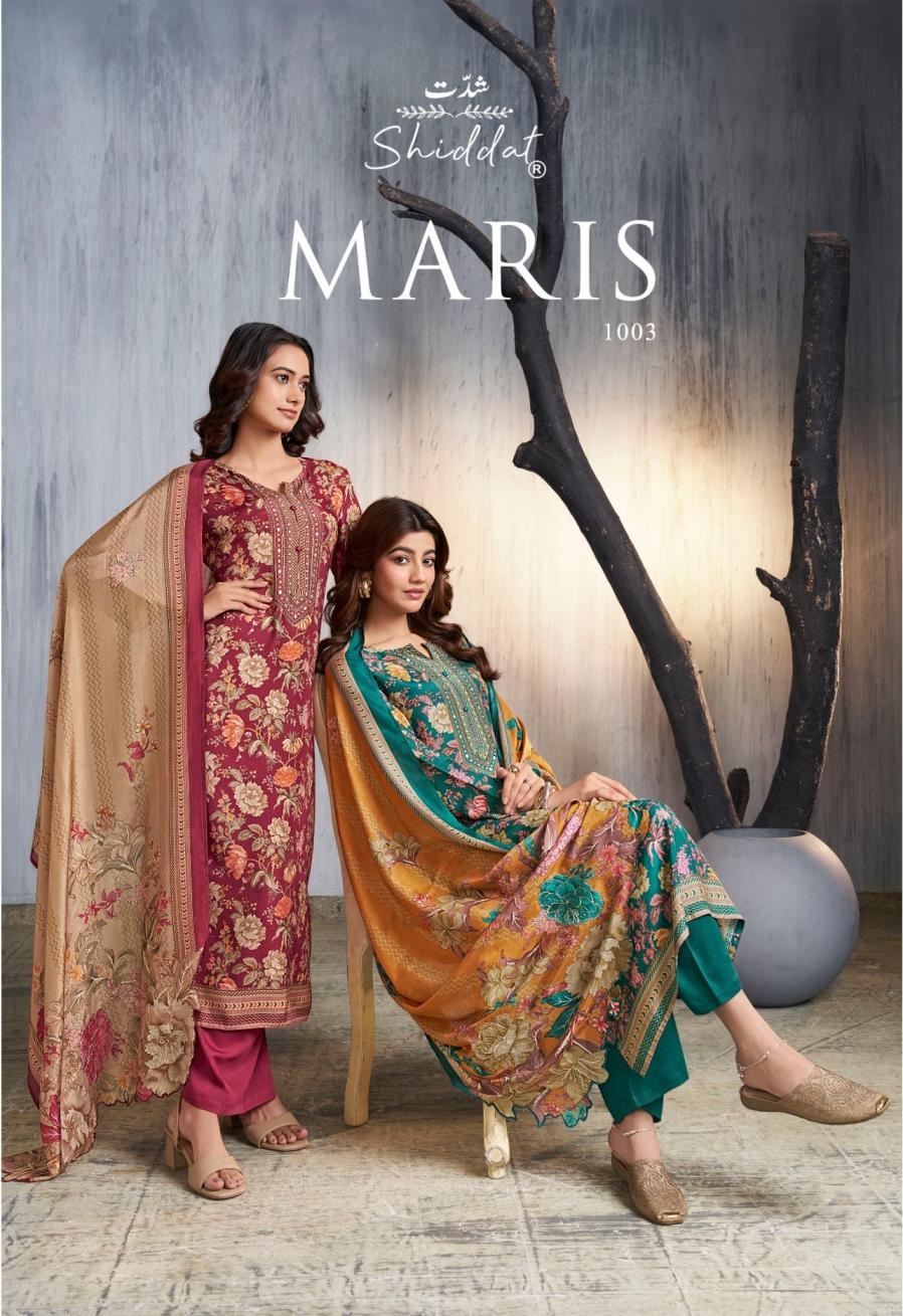 shiddat maris 1003 muslin advanced dress materials