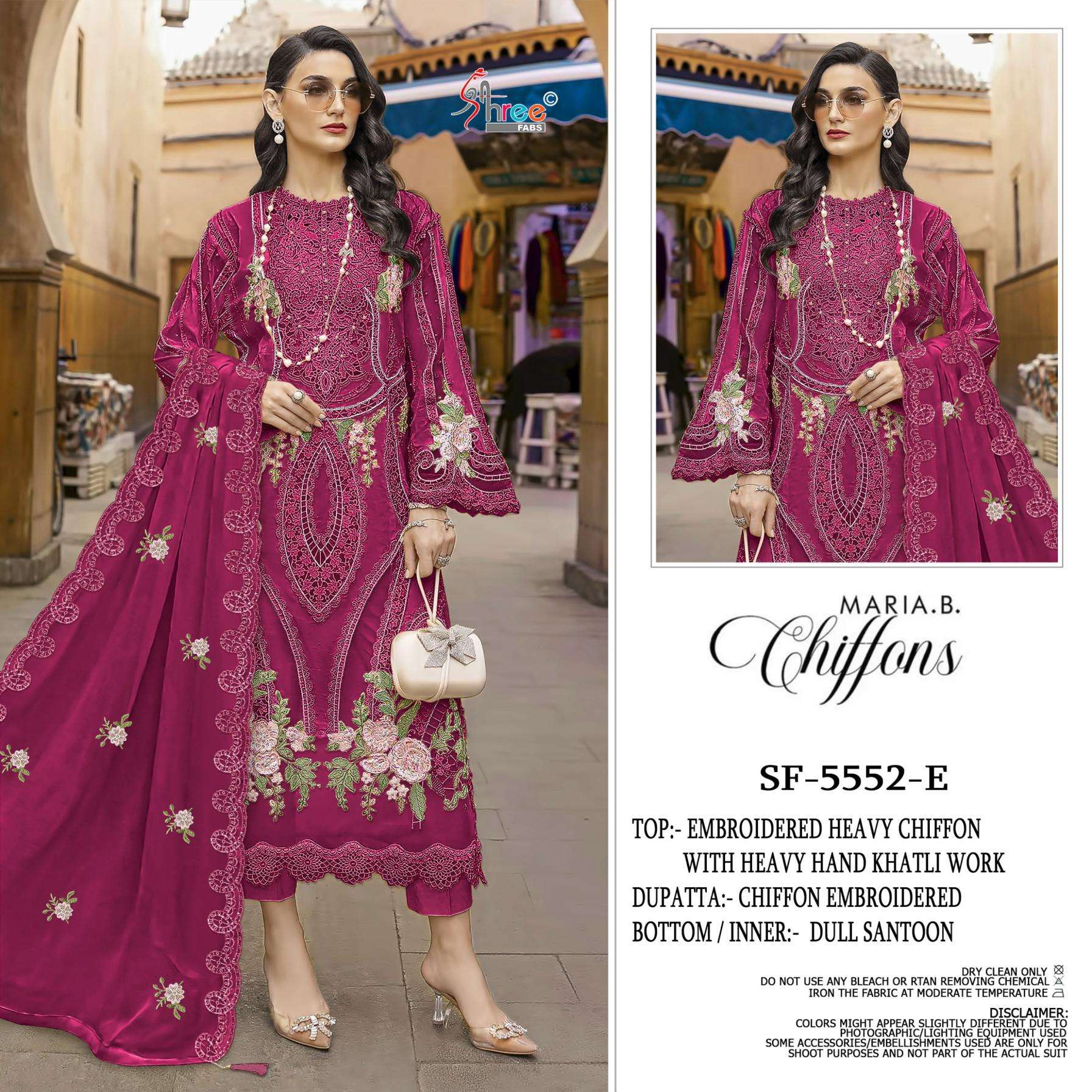 shree fabs 5552 colour chiffon wholesale suit in surat 