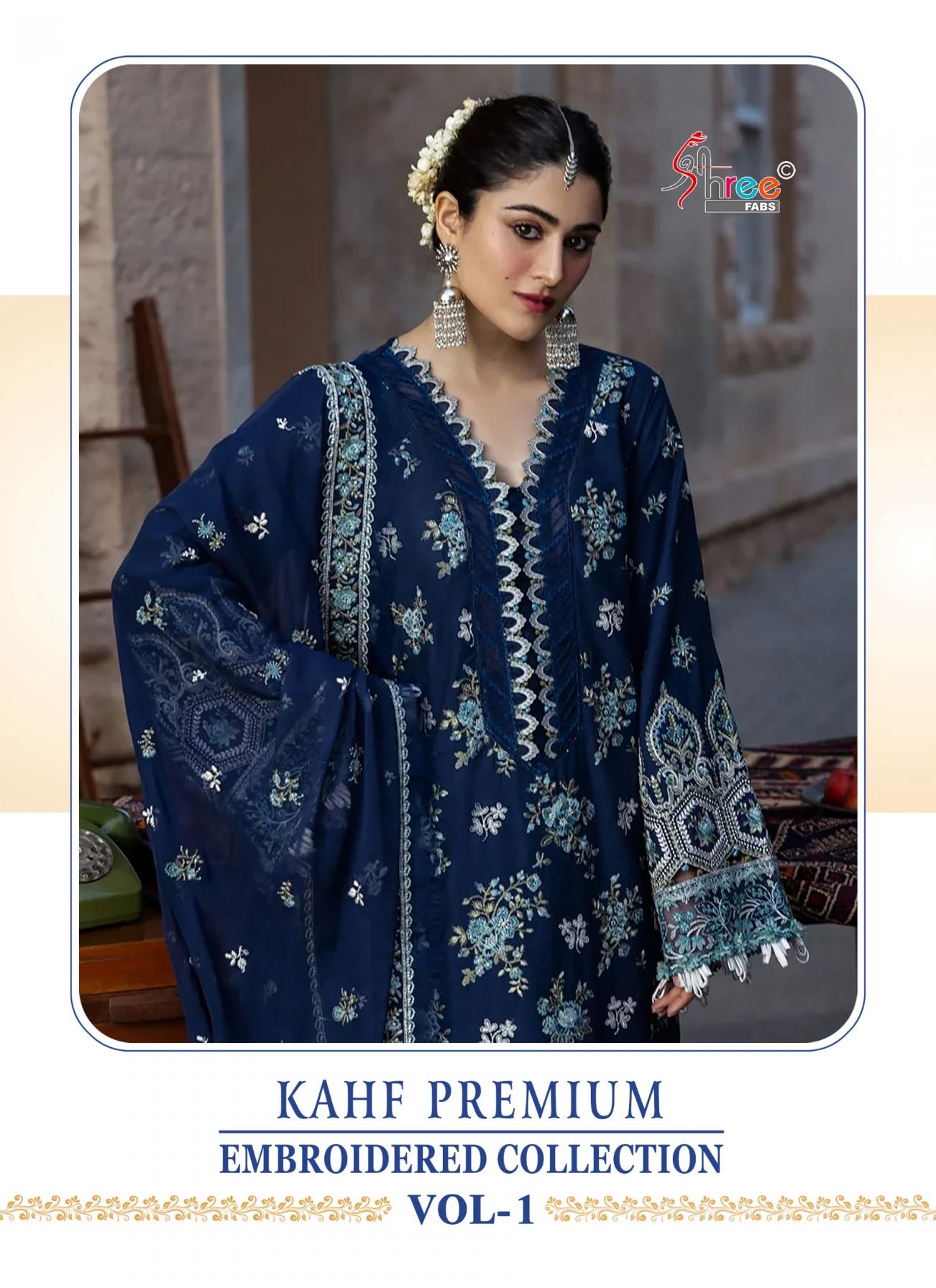 shree fabs kahf premium embroidered collection vol 1 series 4071-4075 rayon pakistani suit