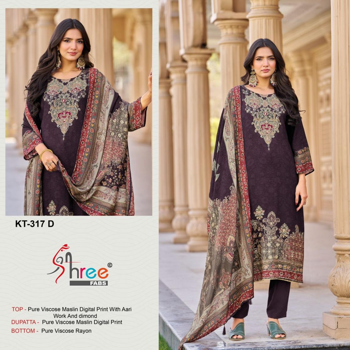 shree fabs kt 317 viscose rayon wholesale suit in surat