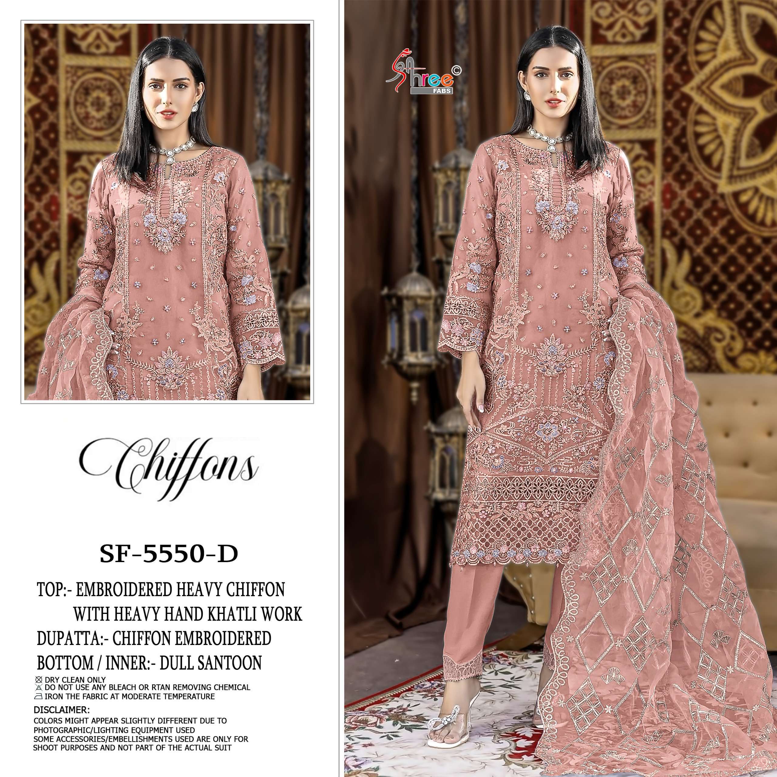 Shree Fabs Sf- 5550 Chiffon Heavy wholesale suit