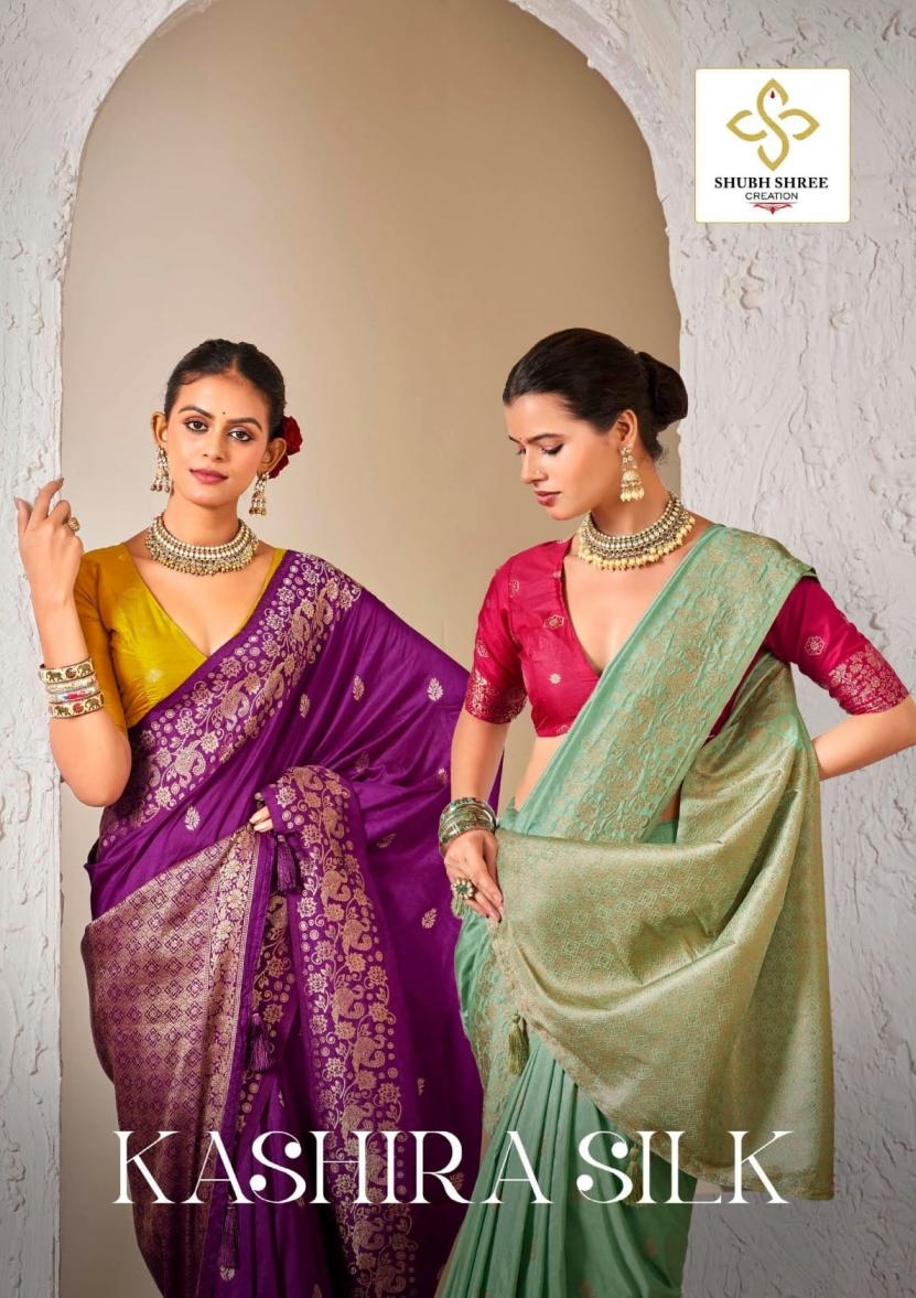shubh shree kashira silk series 1001-1009 natural silk wholesale saree