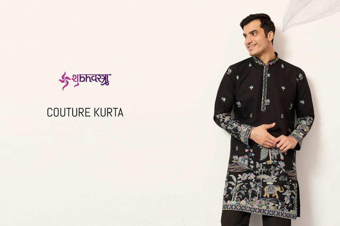 shubhvastra couture kurta series 61601-61606 viscose silk mens kurta