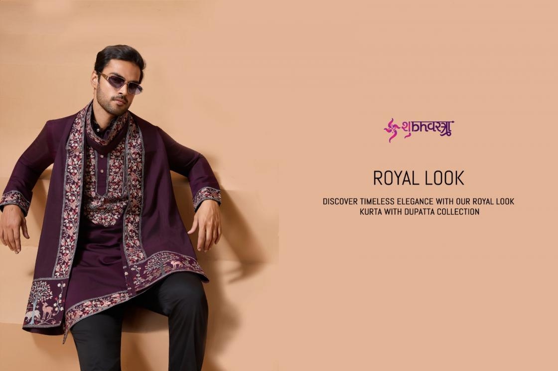 shubhvastra royal look series 61511-61514 viscose silk mens kurta