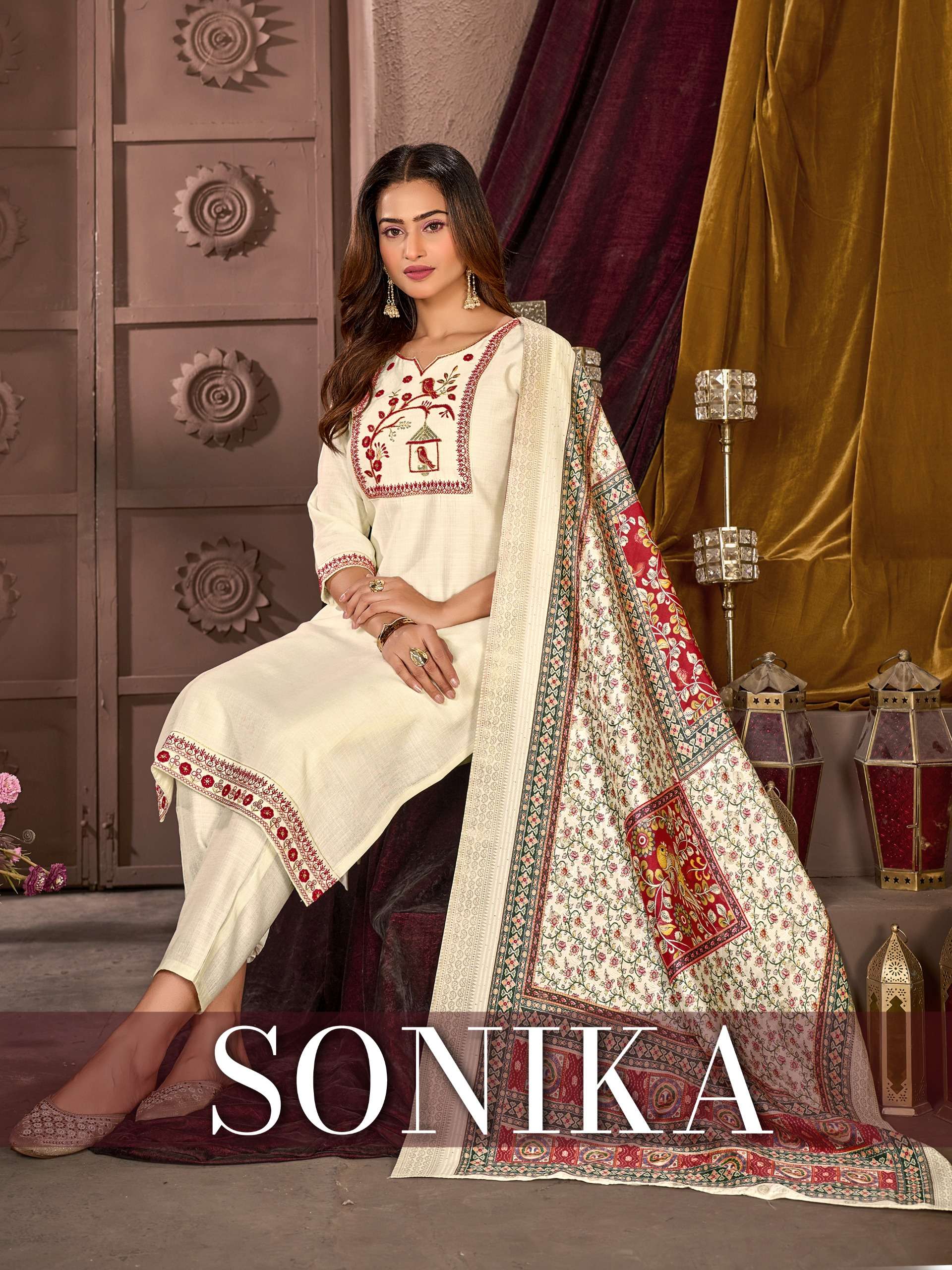 SONIKA VERTICAN SILK WITH HEAVY EMBROIDERY wholesale suit in surat