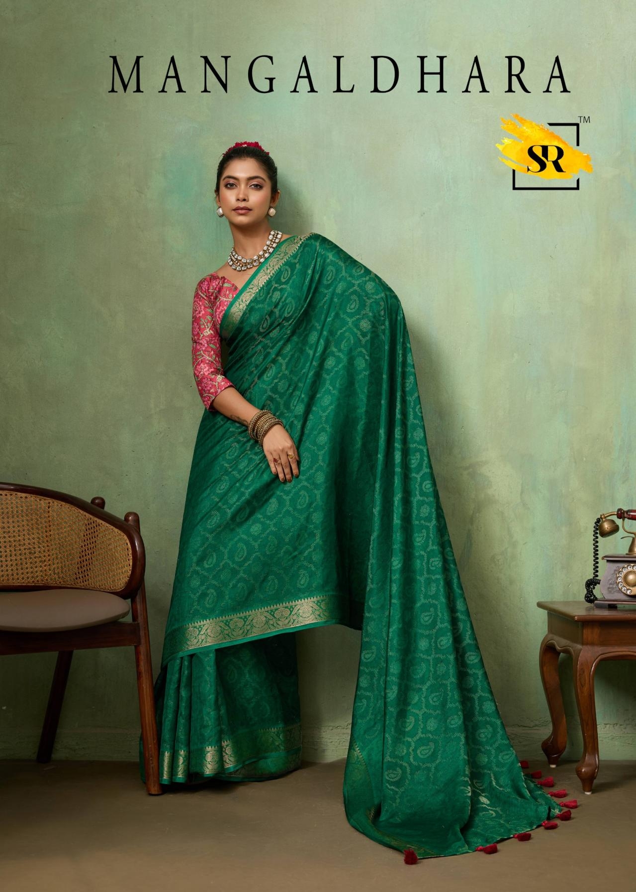 sr mangaldhara series 1001-1010 soft silk wholesale saree