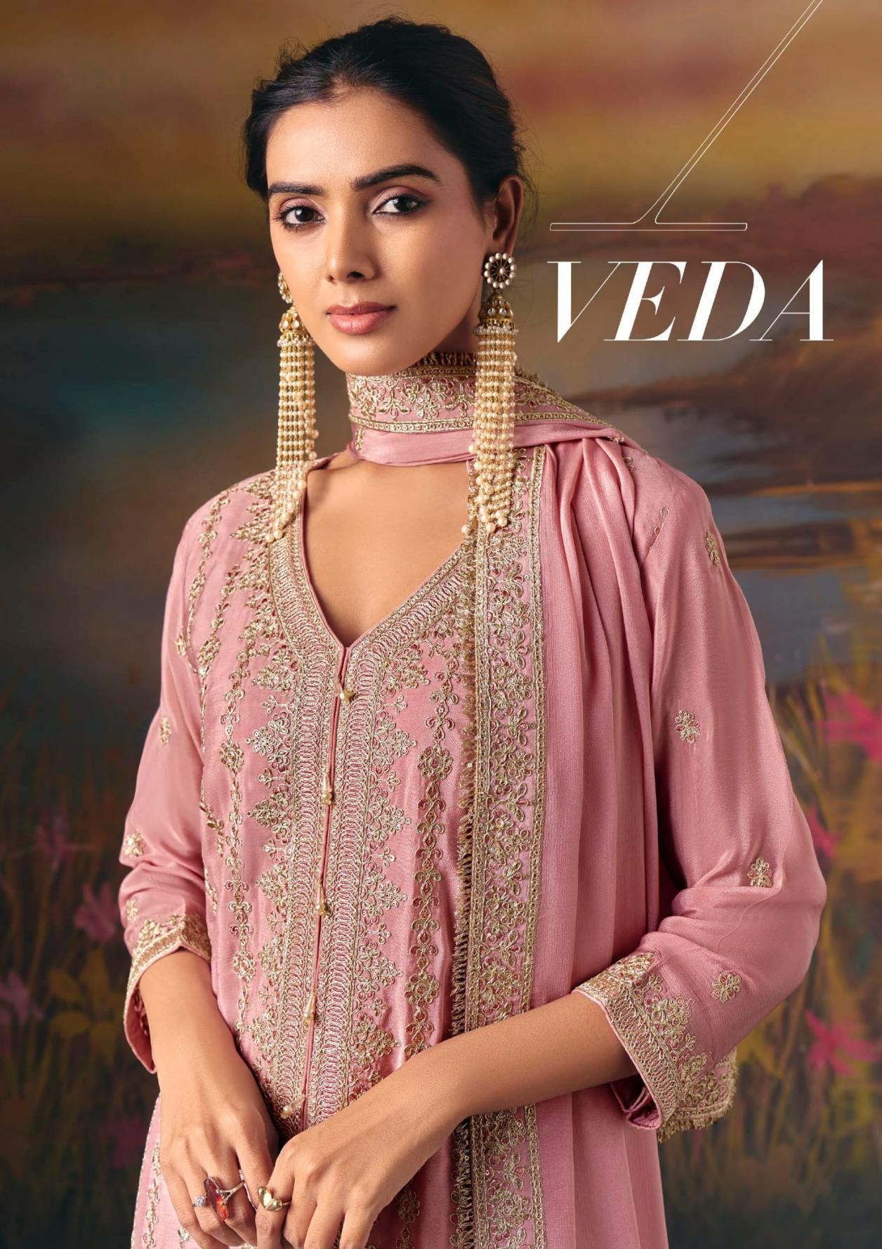 surmedani veda 1021 PURE CHINON wholesale readymade suit in surat