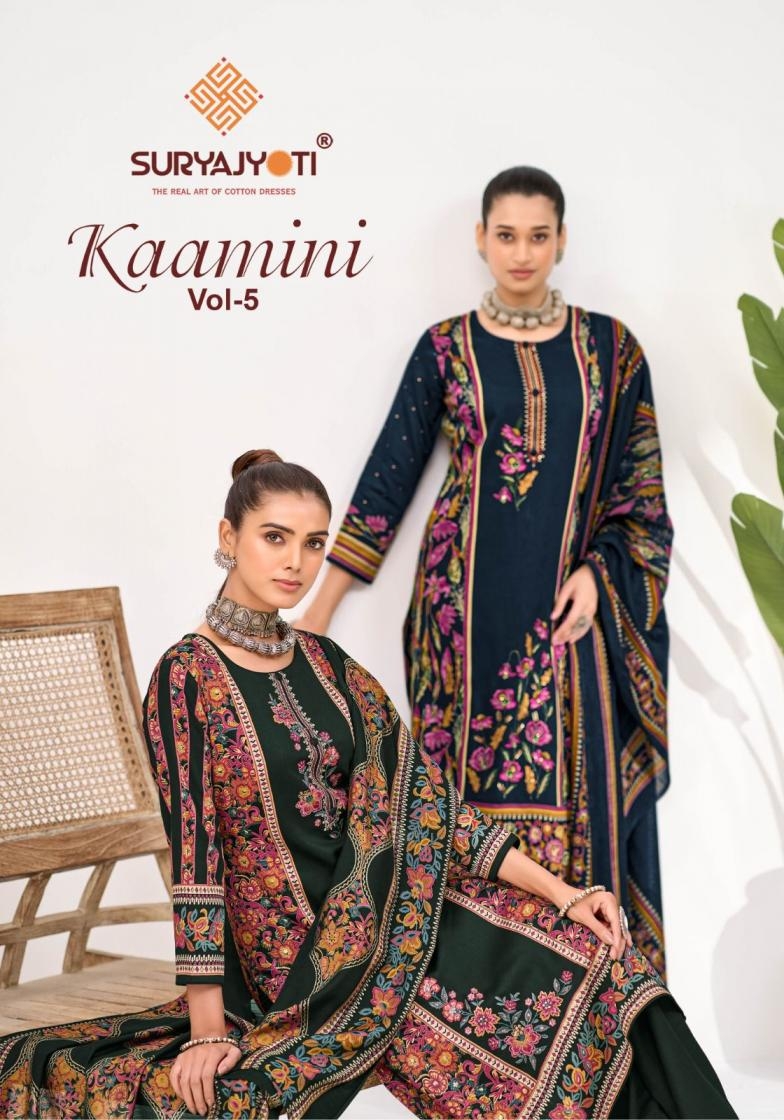 suryajyoti kaamini vol 5 series 5001-5006 jam satin wholesale suit 