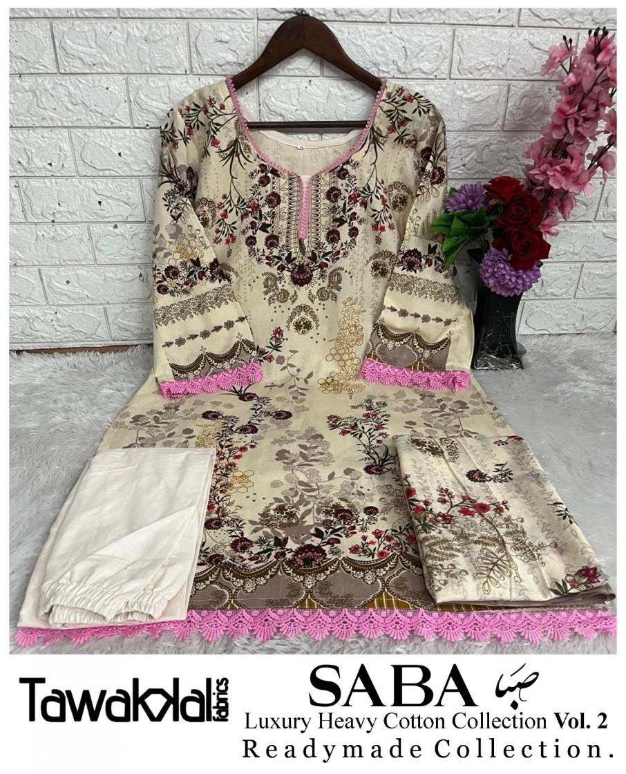 tawakkal saba luxury heavy cotton collection vol 2 fully stitch cotton pakistani dress