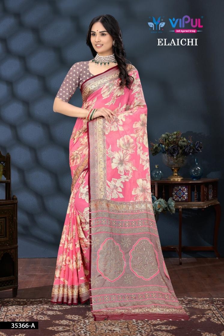 vipul elaichi 35366 colours pretty look brasso sarees