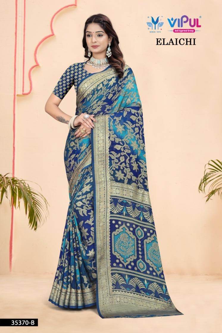 vipul elaichi hit design brasso sarees online