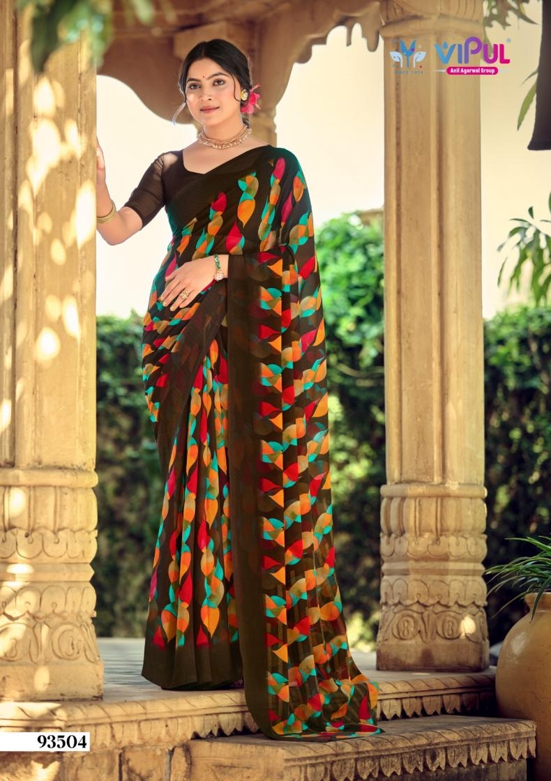 vipul simran series 93501-93518 georgette wholesale saree 