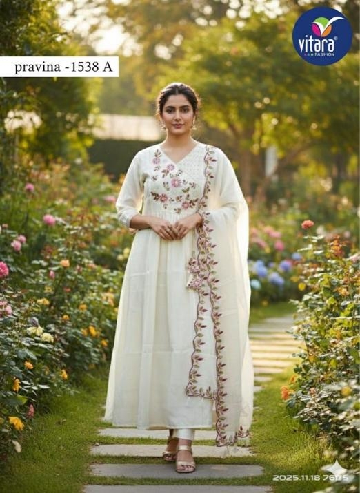 vitara fashion pravina 1538 mul chanderi wholesale suit in surat