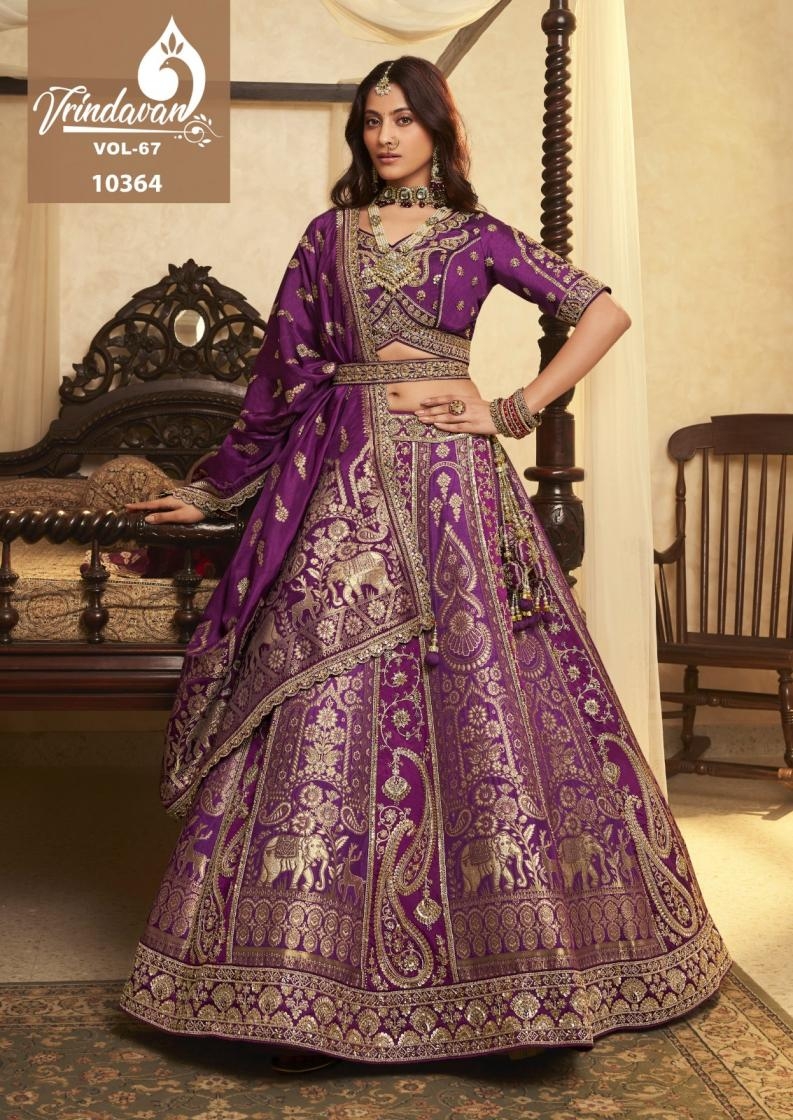 vrindavan vol 67 series 10359-10364 Banarasi Premium  Silk wholesale lehenga 
