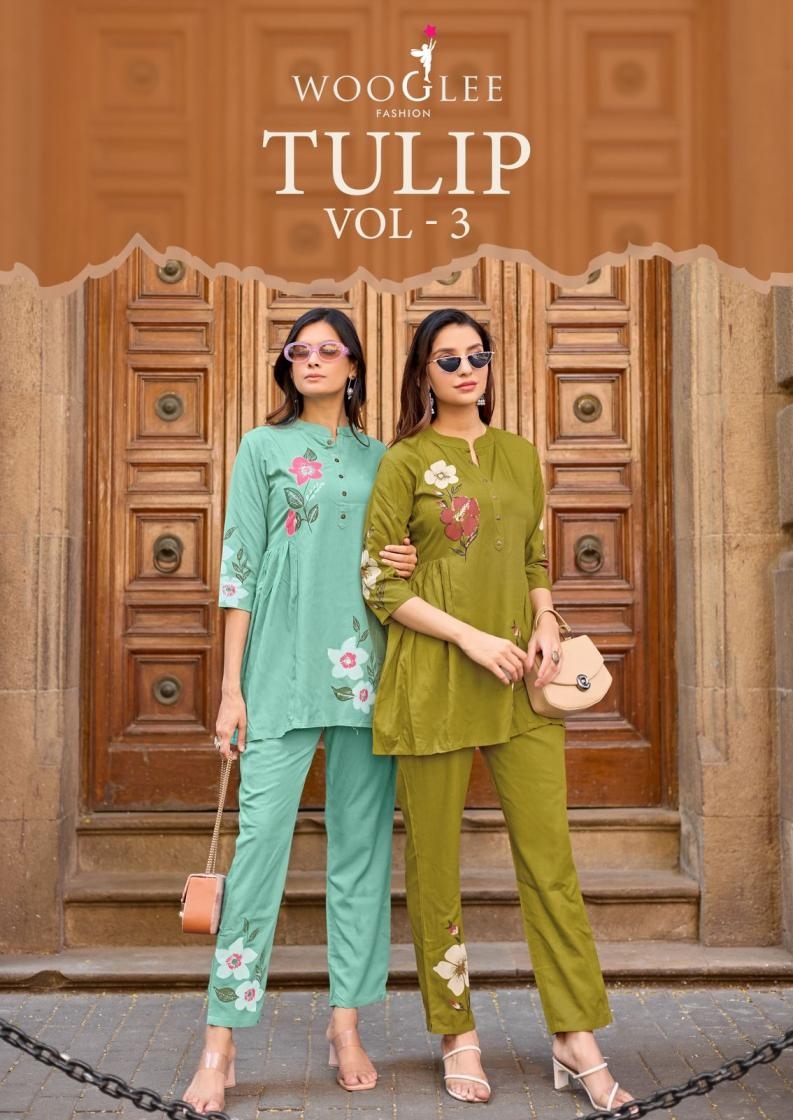 wooglee tulip vol 3 series 3011-3015 rayon slub wholesale kurti in surat