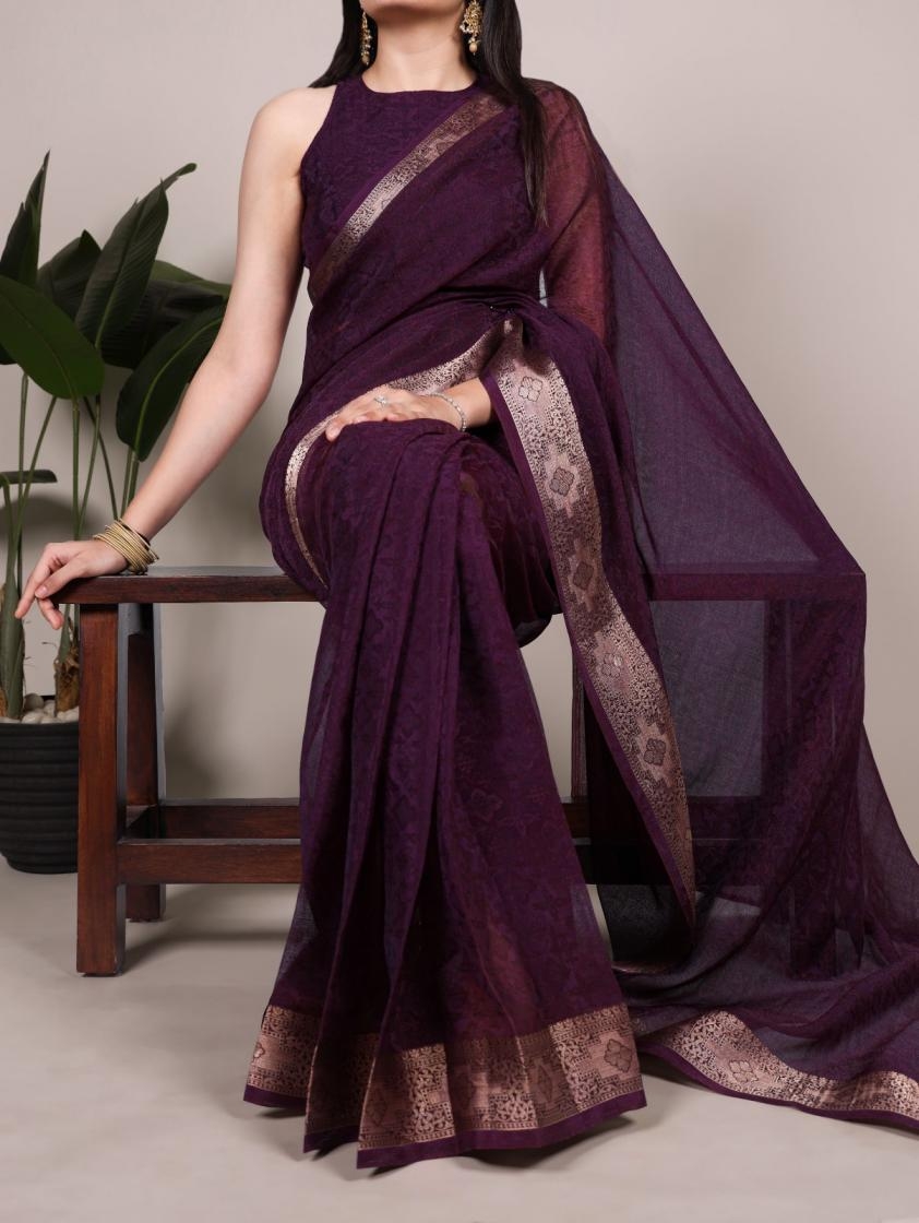 ynf7911 poly shimmer zari weaving work sarees