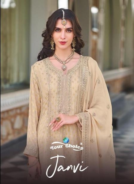 your choice janvi series 1001-1002 Heavy Chinon wholesale gown with dupatta 