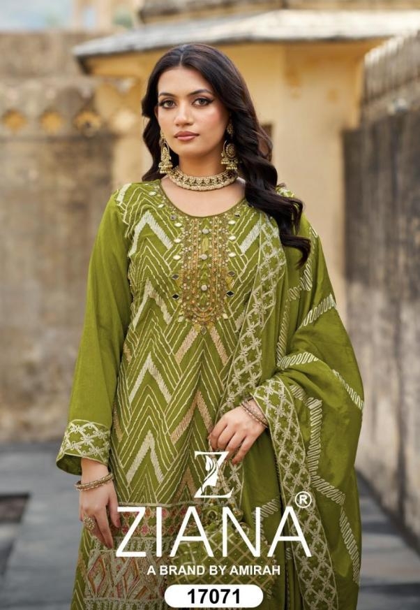 ziana 17071 full stitch chinon silk sharara wholesale suit in surat