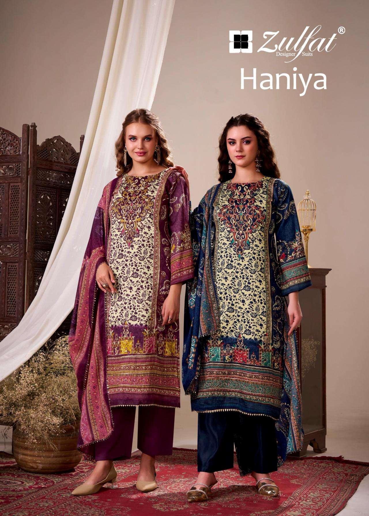 zulfat hania series 679001-679004 jam cotton satin wholesale suit