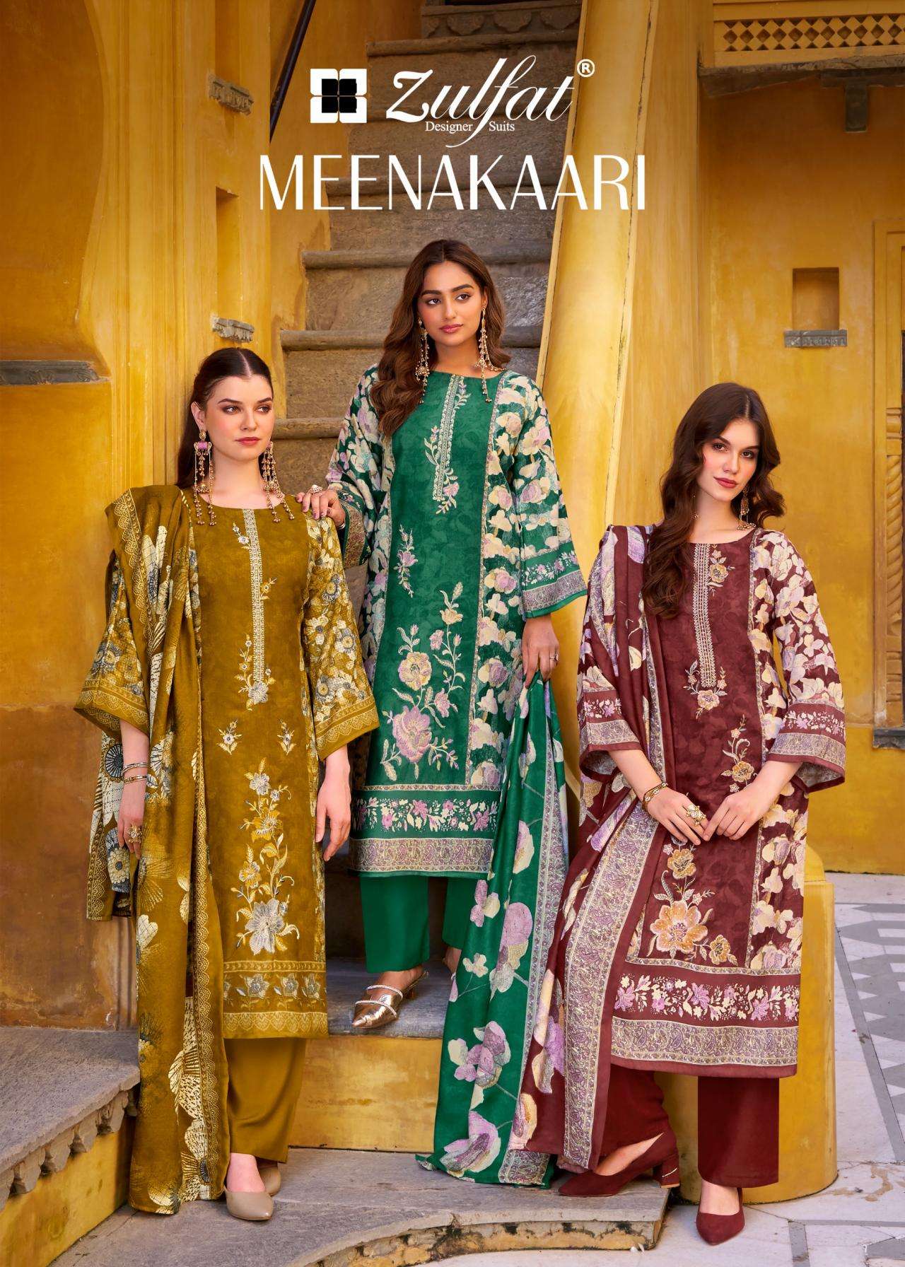 zulfat meenakaari series 700001-700006 jam cotton wholesale suit in surat