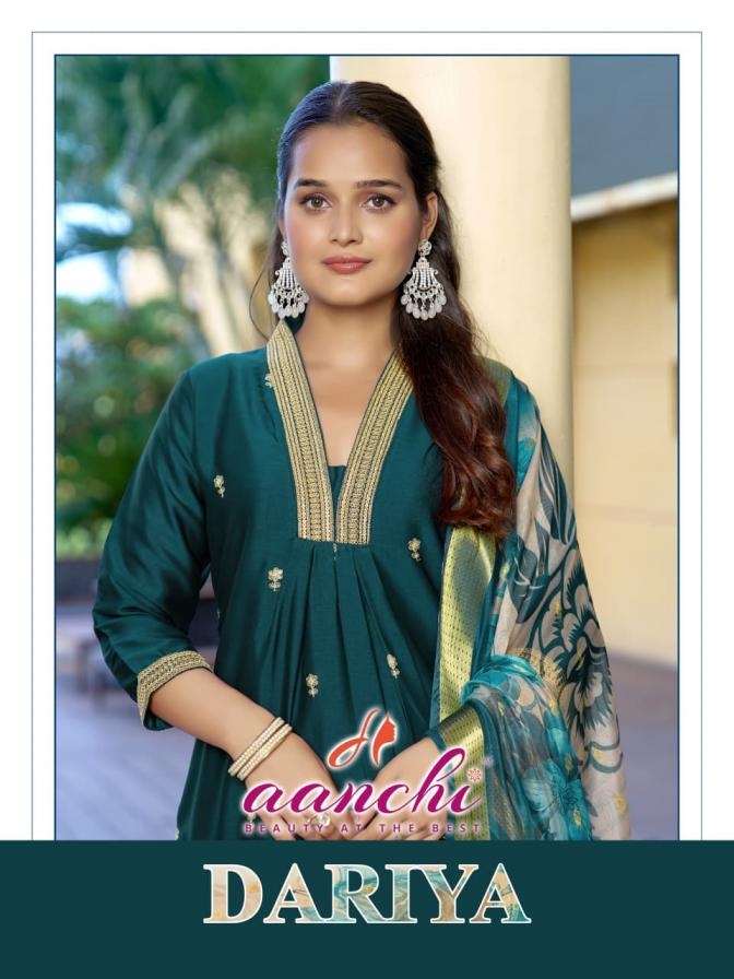 aanchi dariya crystal silk readymade suit 