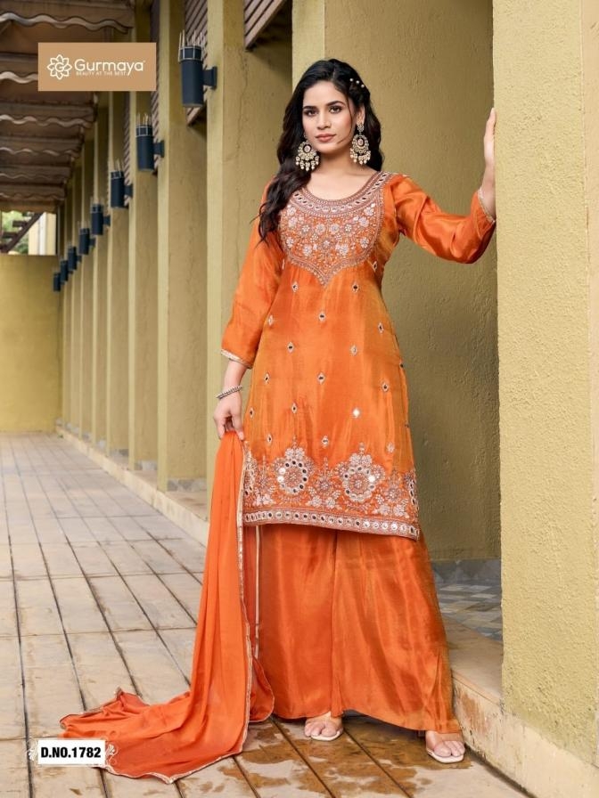 aanchi gurmaya 1782 pure TISSUE SHIMMER readymade suit