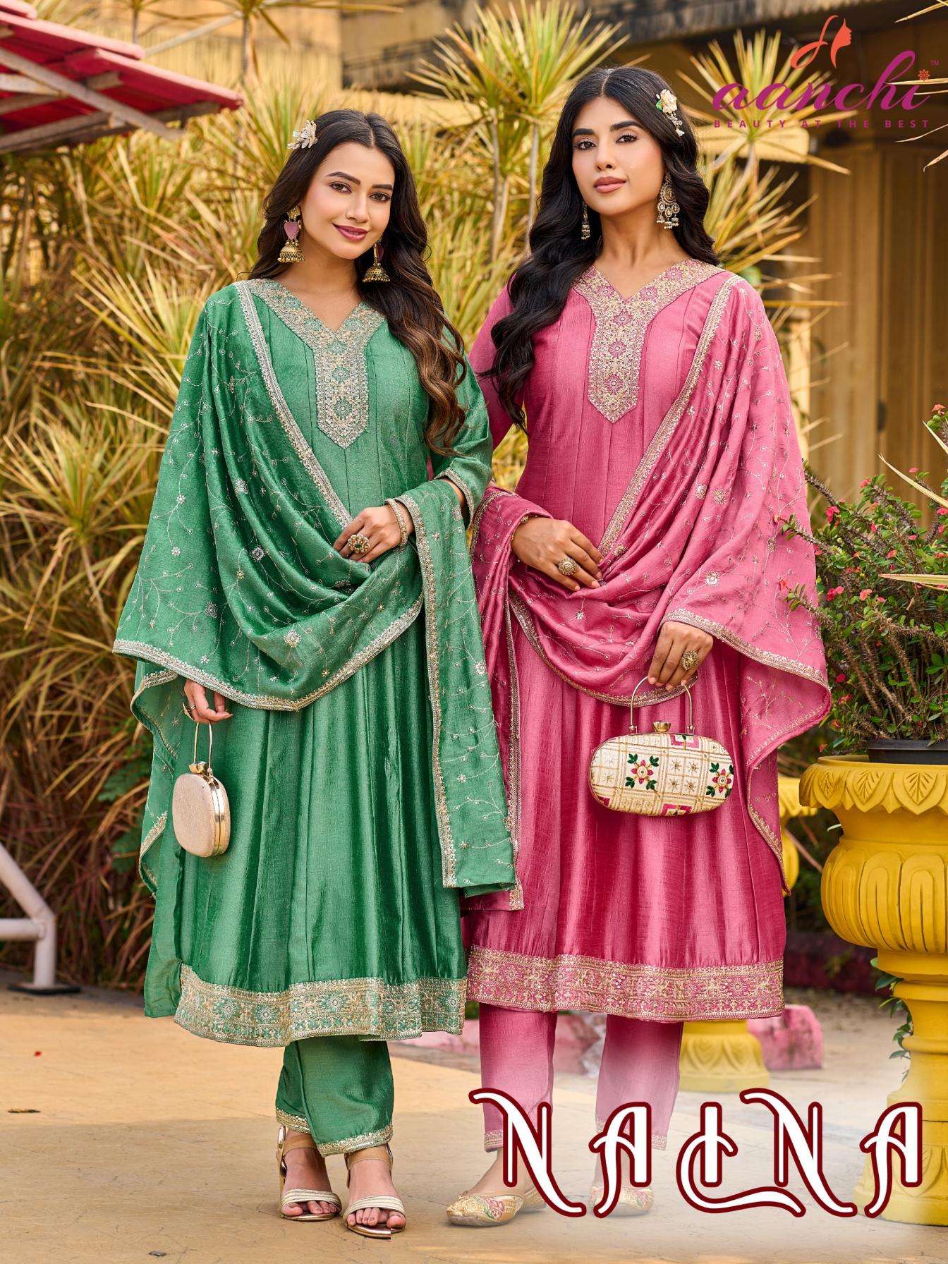 Aanchi naina vichitra silk anarkali readymade suit