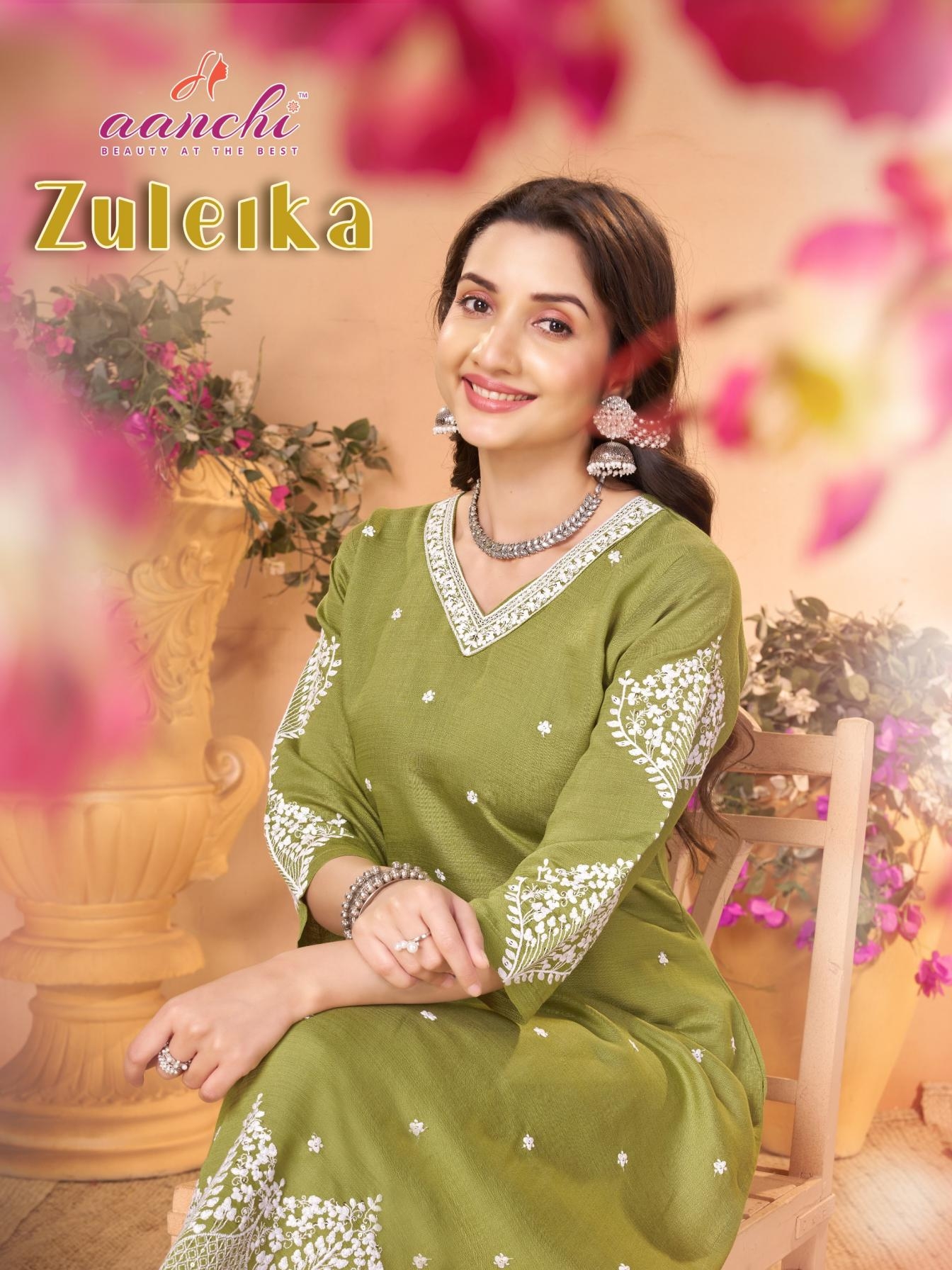 aanchi zuleika series 1001-1004 vatican wholesale kurti 