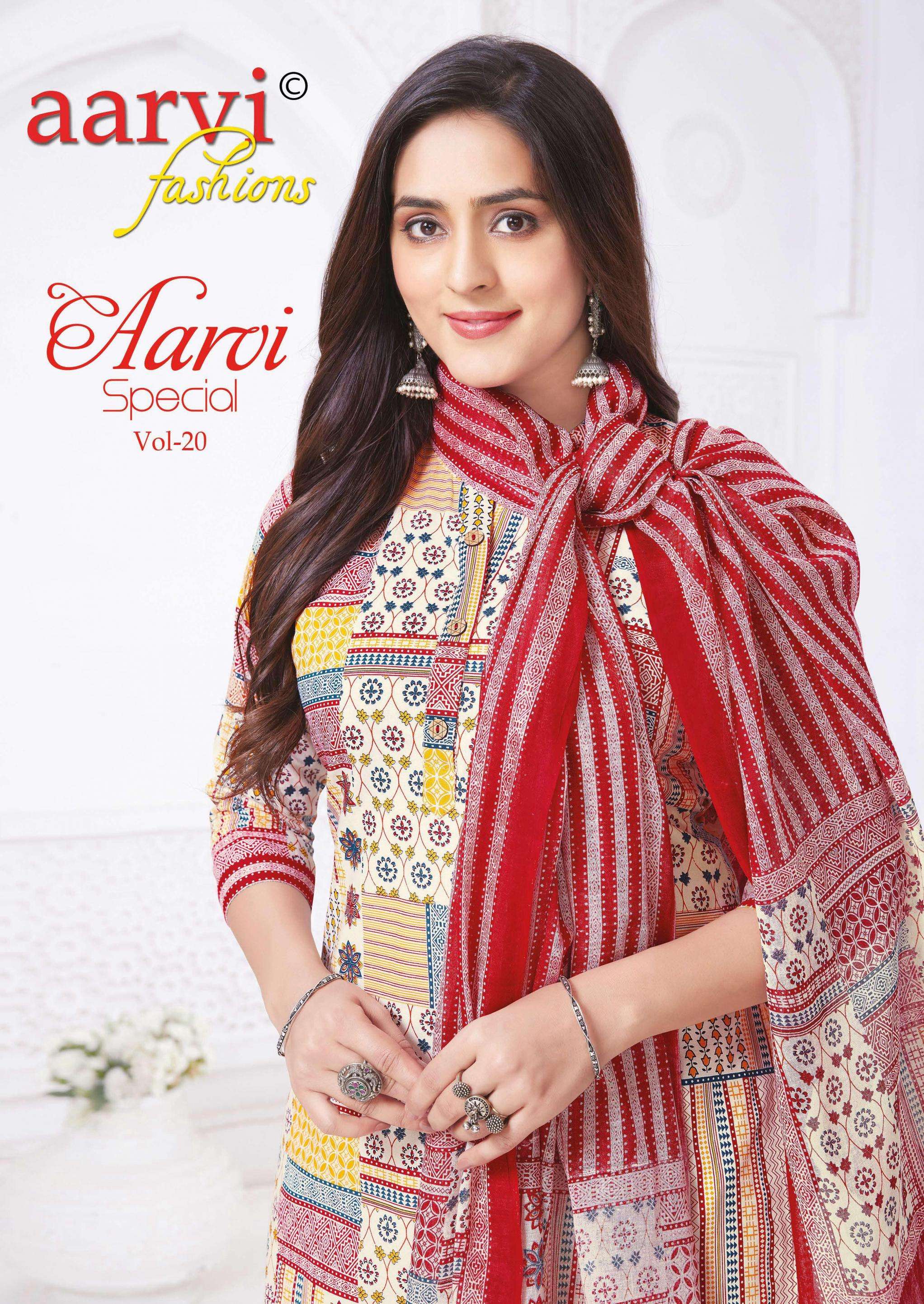 aarvi fashions aarvi special vol 20 series 7591-7602 cotton readymade suit