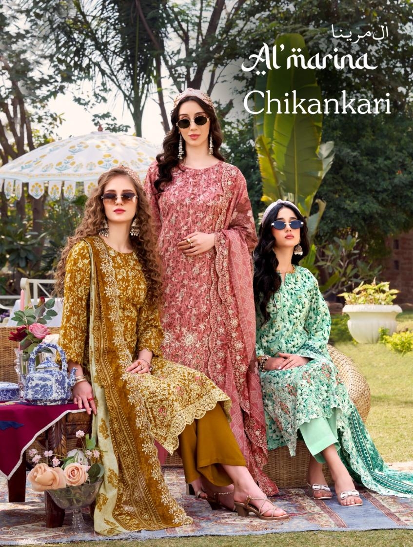 almarina chikankari series 101001-101008 mul mul cotton pakistani ladies suits