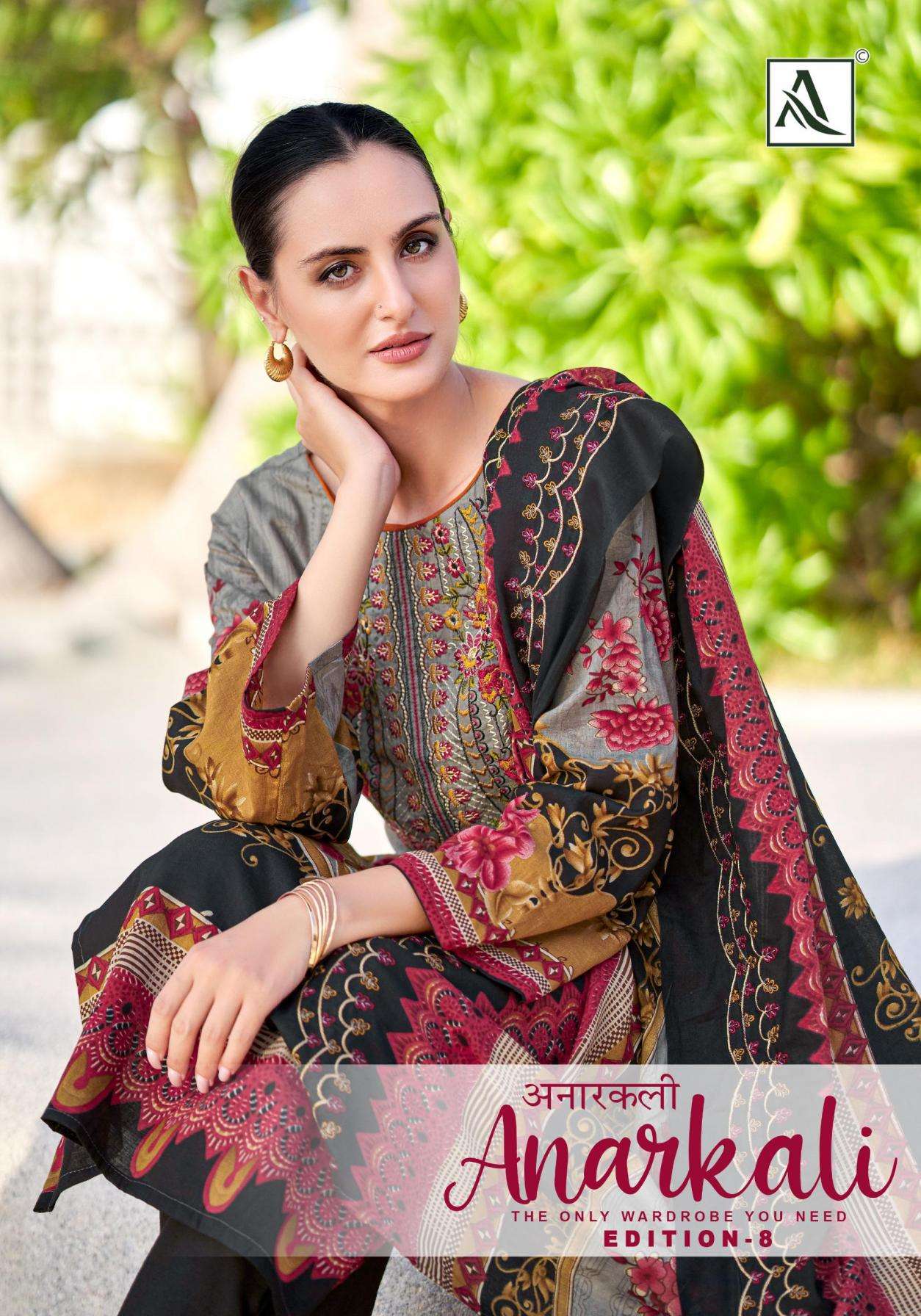 alok anarkali vol 8 series 26688101-26688108 Pure Cambric Cotton wholesale suit