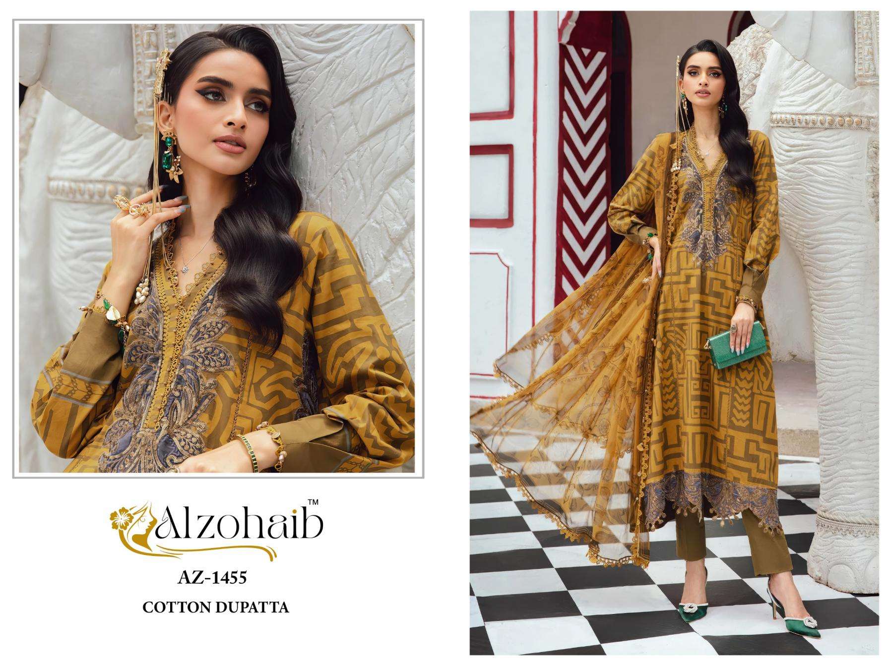 alzohaib 1454-1455 cotton pakistani ladies suits