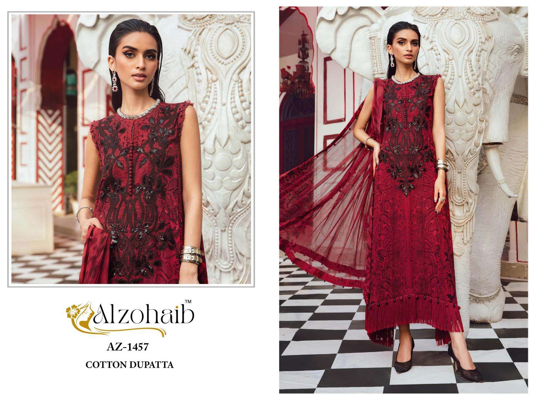 alzohaib 1456-1457 hit design cotton pakistani dress