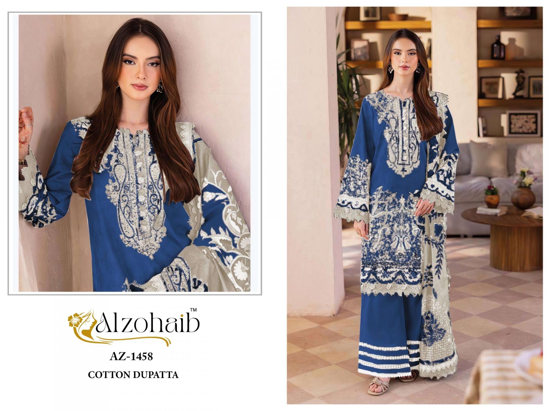 alzohaib 1458-1461 cotton amazing pakistani dress