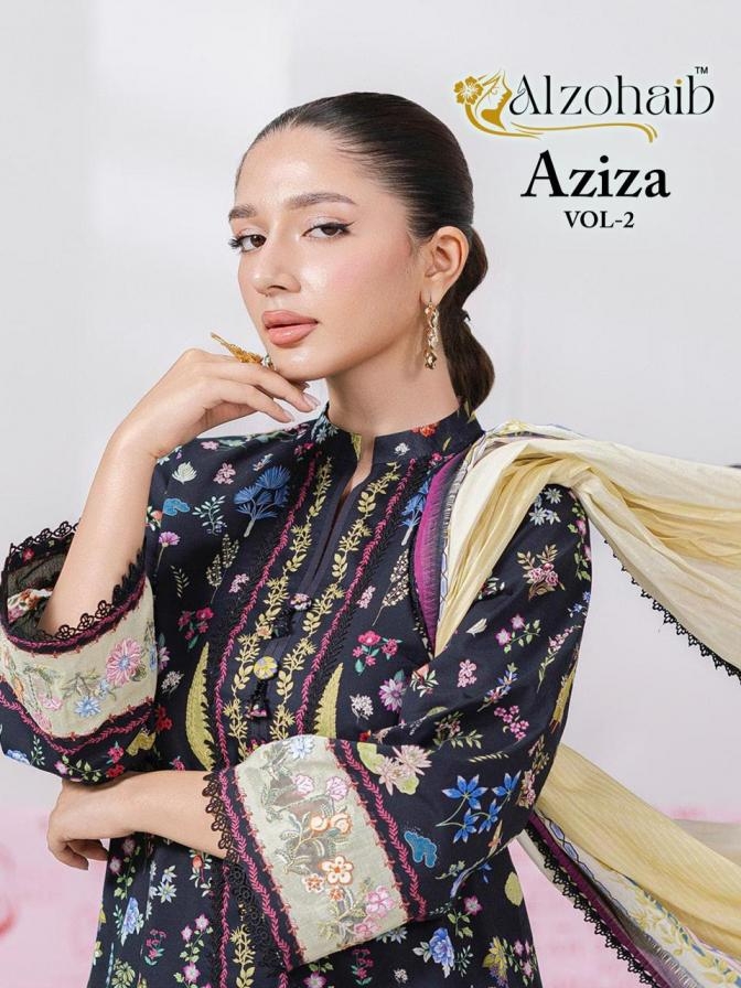 alzohaib aziza vol 2 pure cotton with heavy patch work wholesale suit