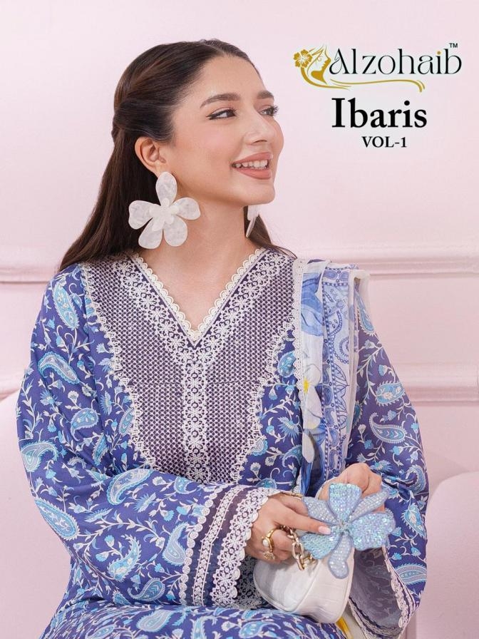 alzohaib ibaris vol 1 pure cotton with heavy patch work wholesale suit