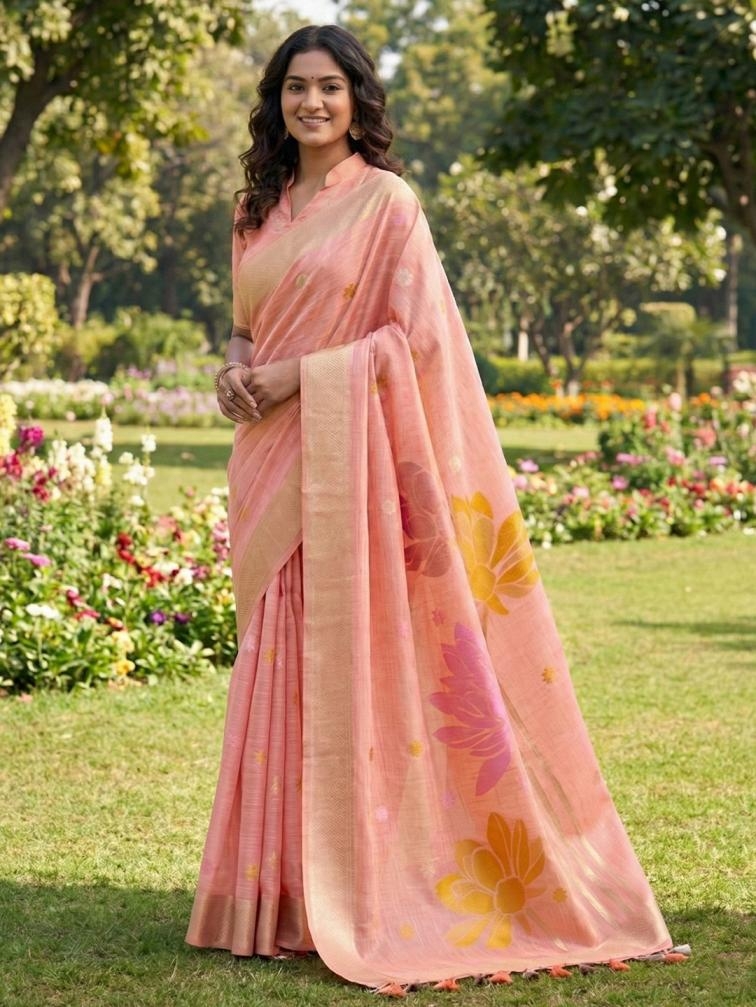 Astita pankhudi linen cotton wholesale saree in surat