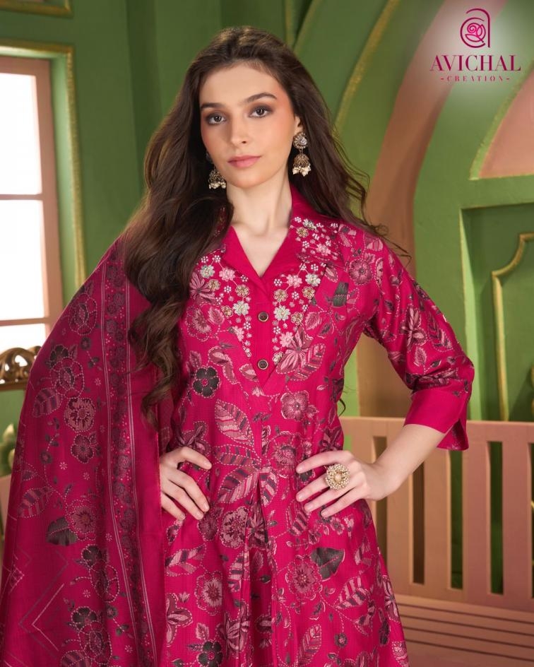avichal creation 1089 Berlin Print With Embroidery work and Beads Work readymade suit  