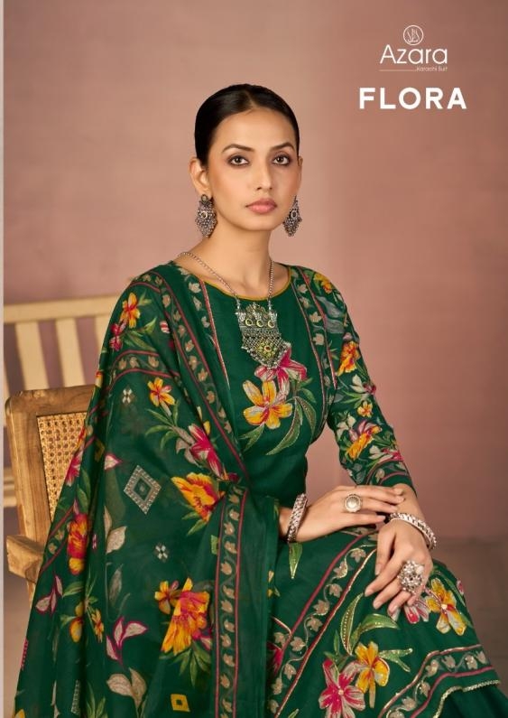 azara radhika fashion flora series 80001-80004 lawn cotton wholesale suit 
