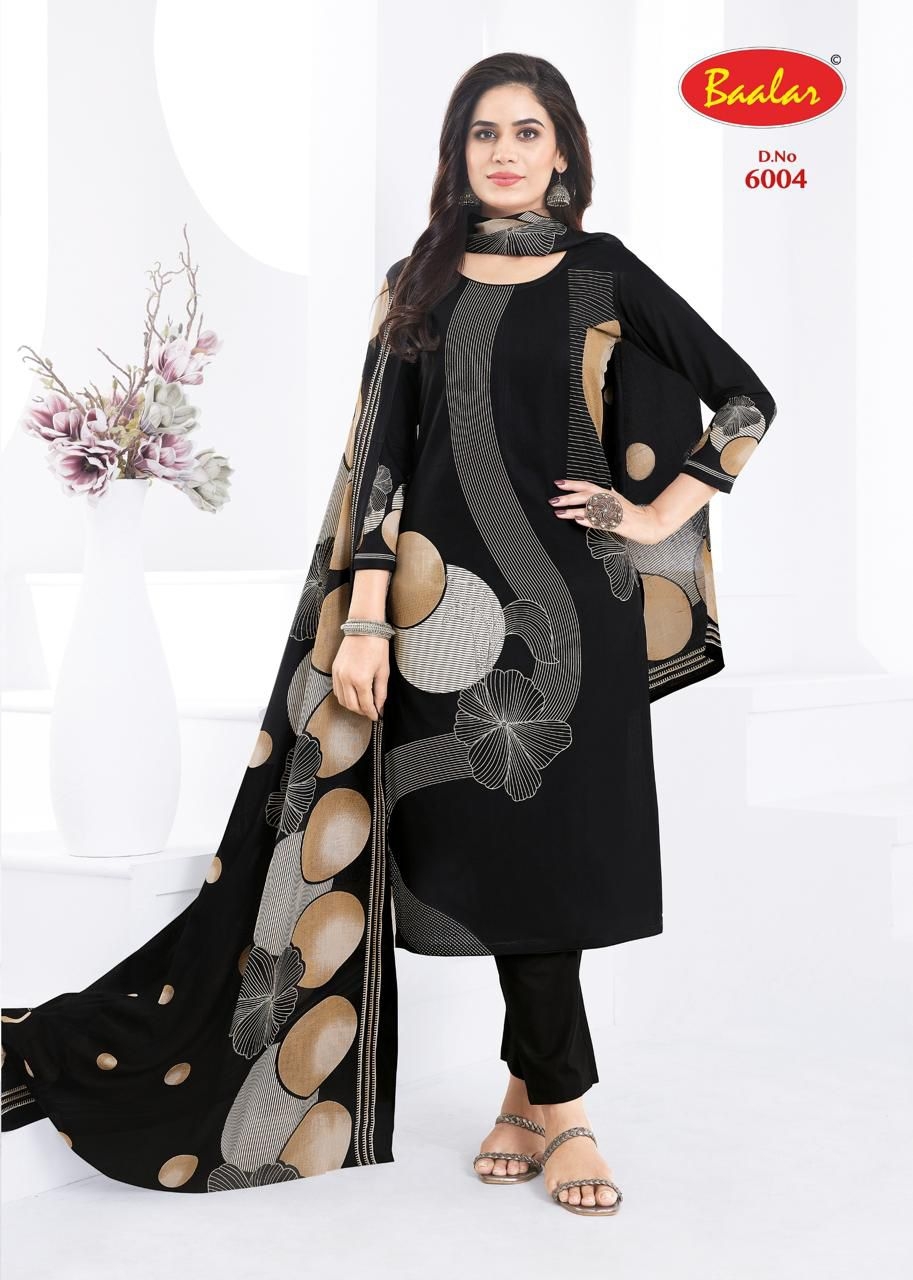 baalar Pashmina Vol-6 series 6003-6015 Heavy Cotton wholesale suit