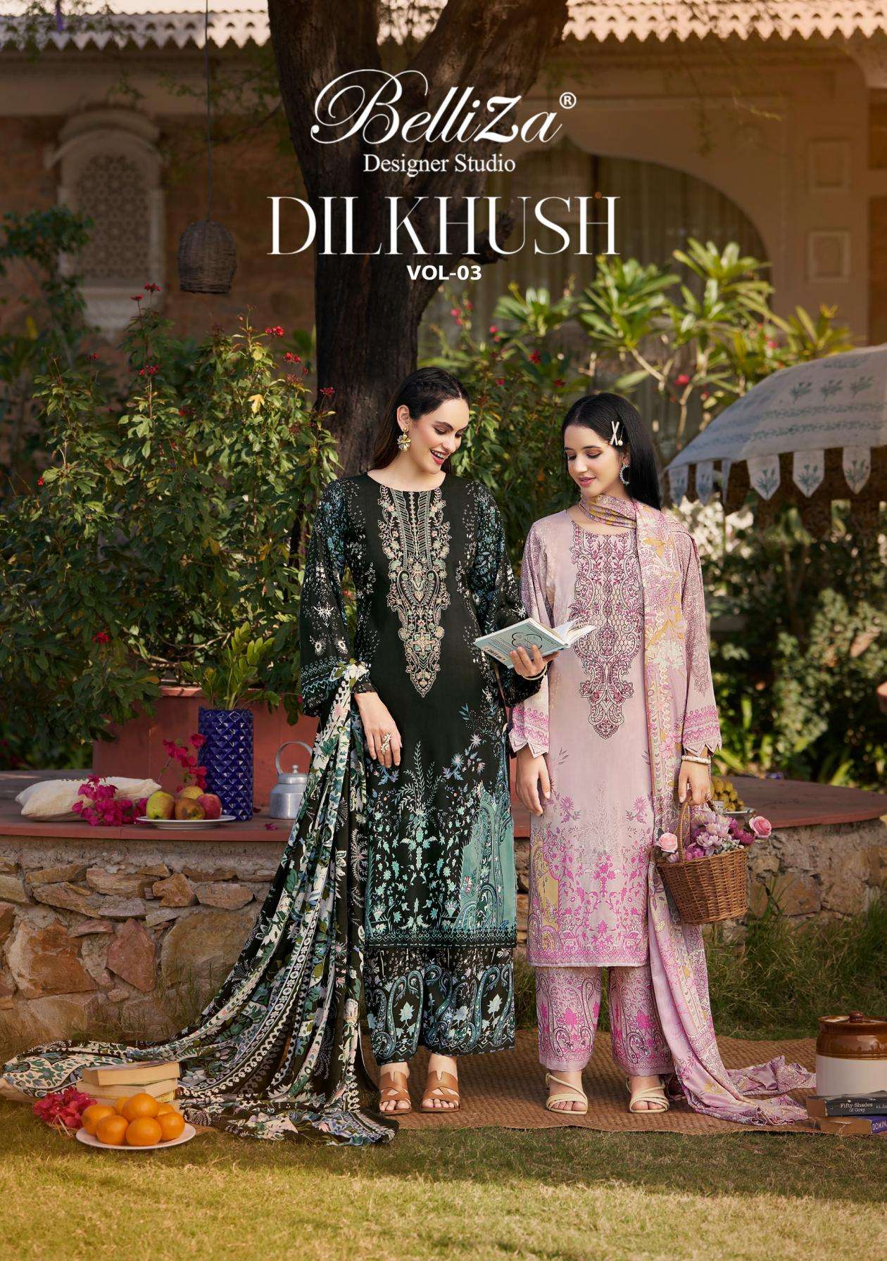 belliza dilkhush vol 3 series 955001-955008 viscose rayon wholesale readymade suit 