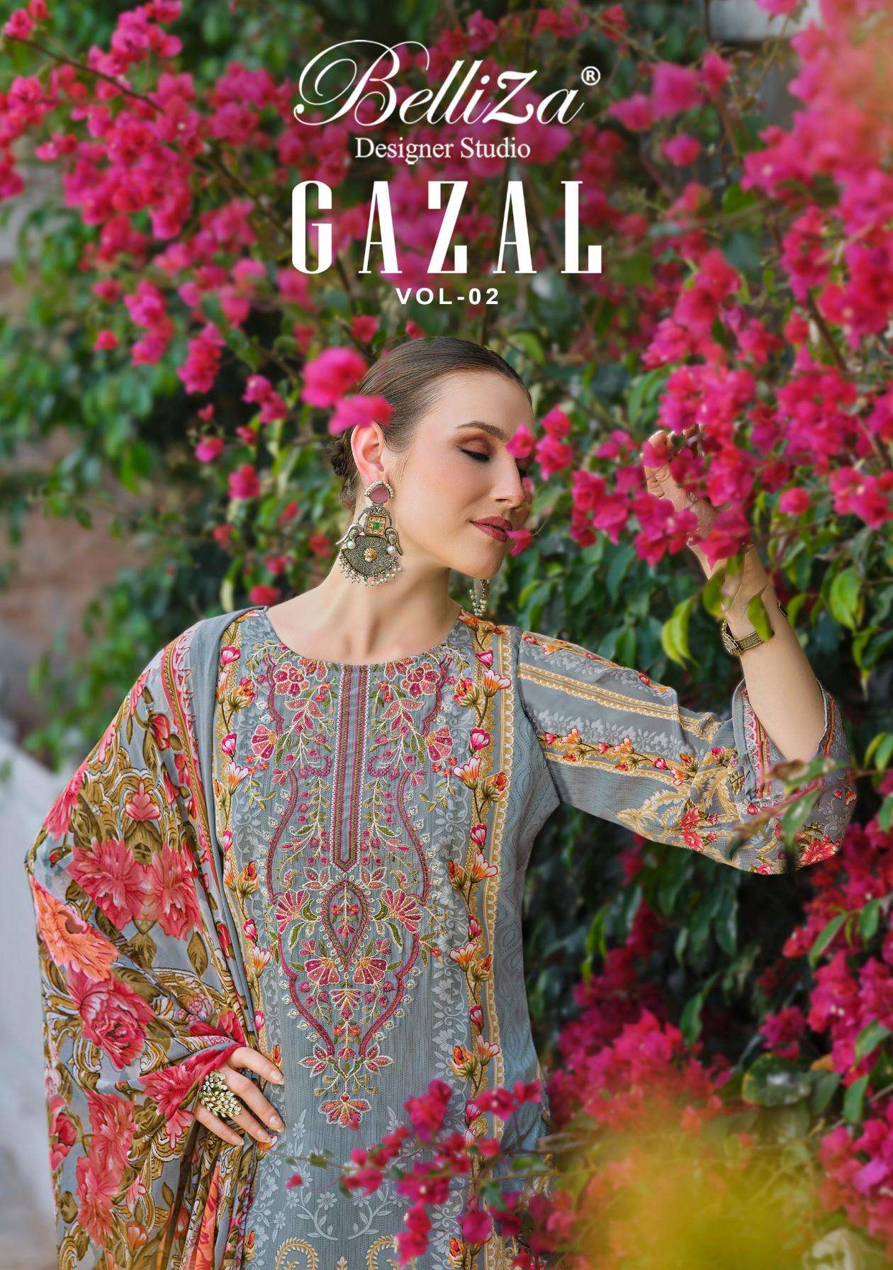 belliza gazal vol 2 series 961001-961008 pure crape wholesale suit 